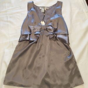 Studio M Sleeveless Silver Satiny Top